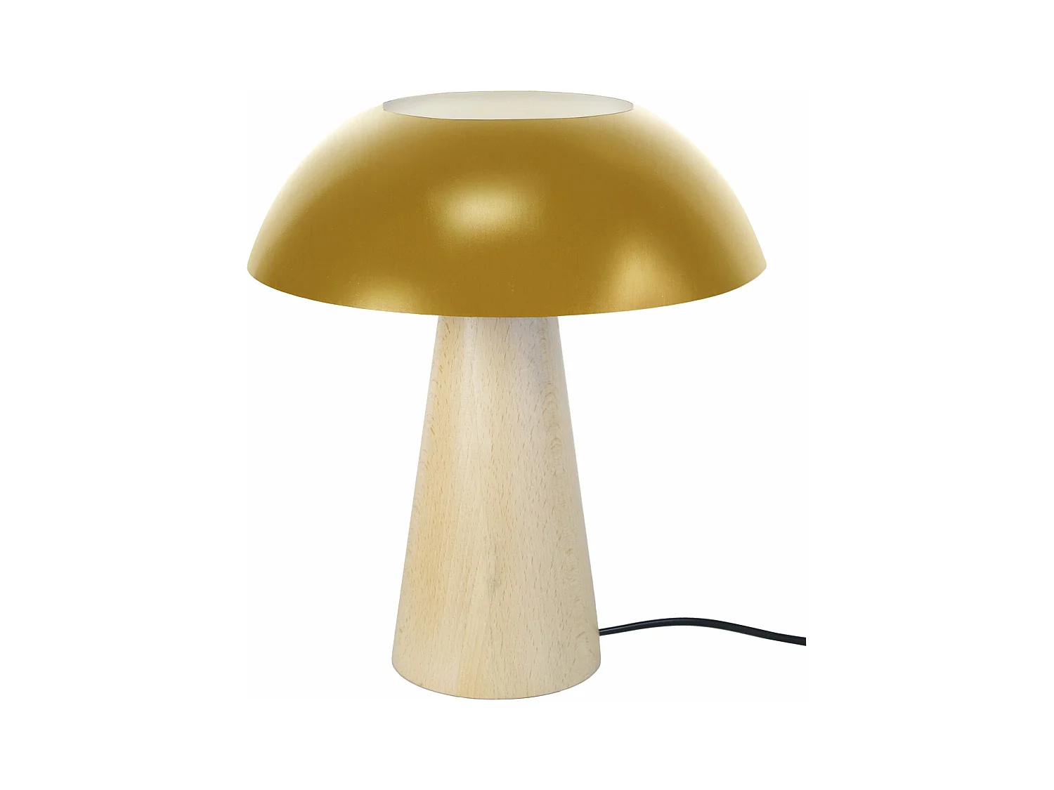 Lampe a Poser TOSEL ,bois,naturel,H35xD30xP30cm