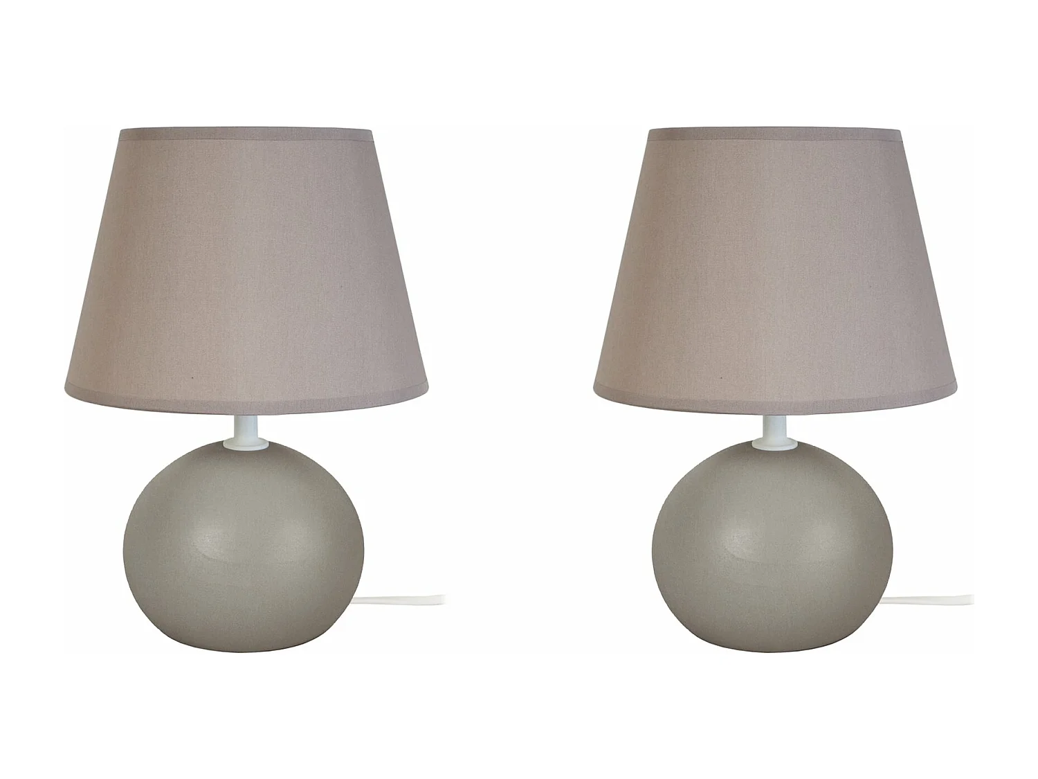 Abajur TOSEL MANON LT2 tecido coluna branco D22 x  H50  cm