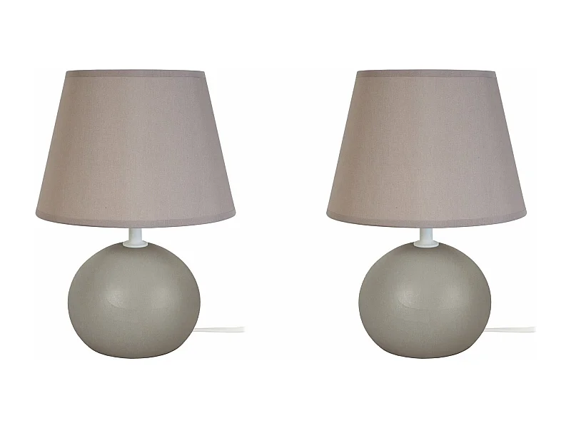 Abajur TOSEL MANON LT2 tecido coluna branco D22 x  H50  cm