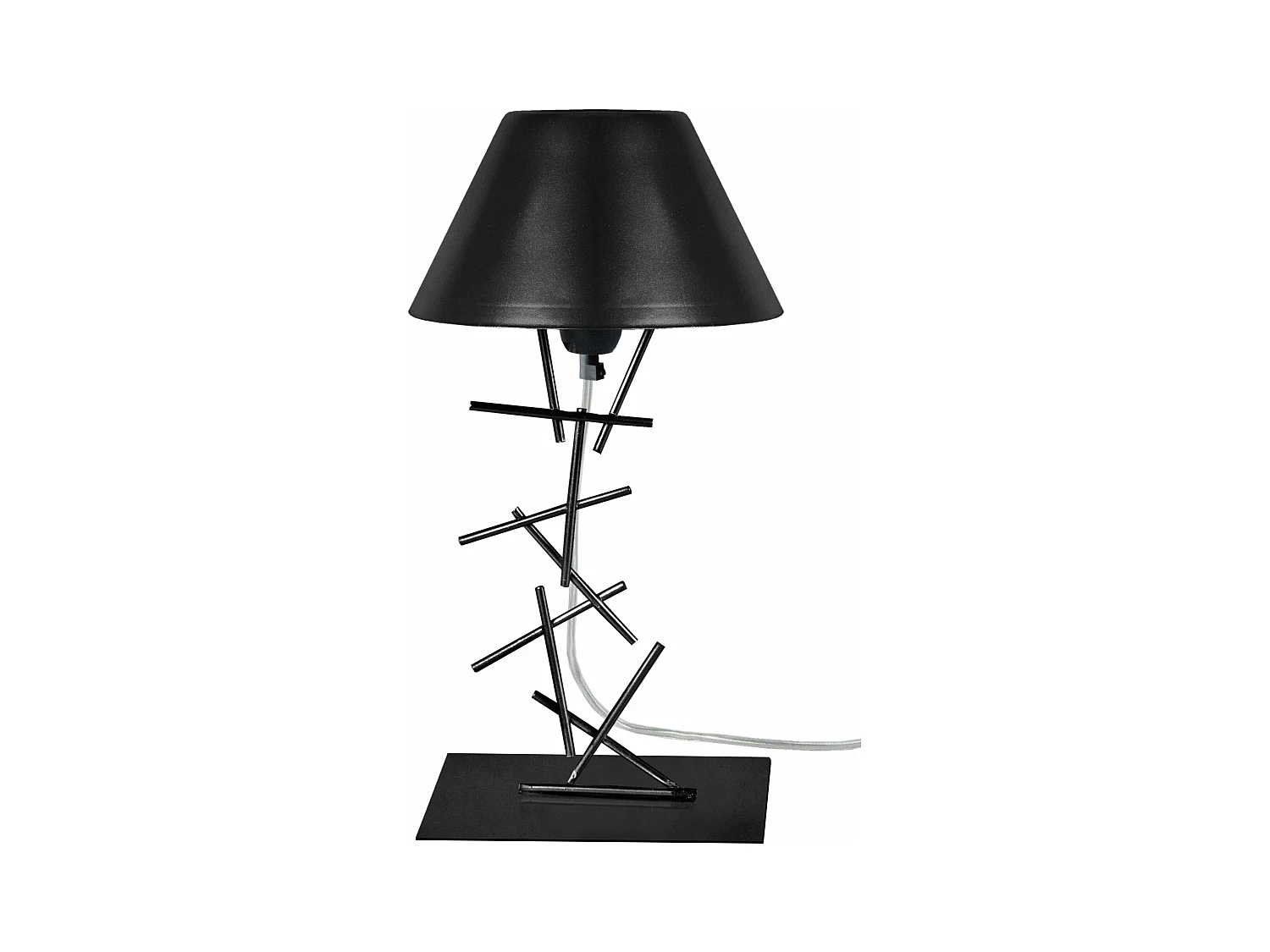 Lampe de chevet filaire métal,  noir 30 cm.