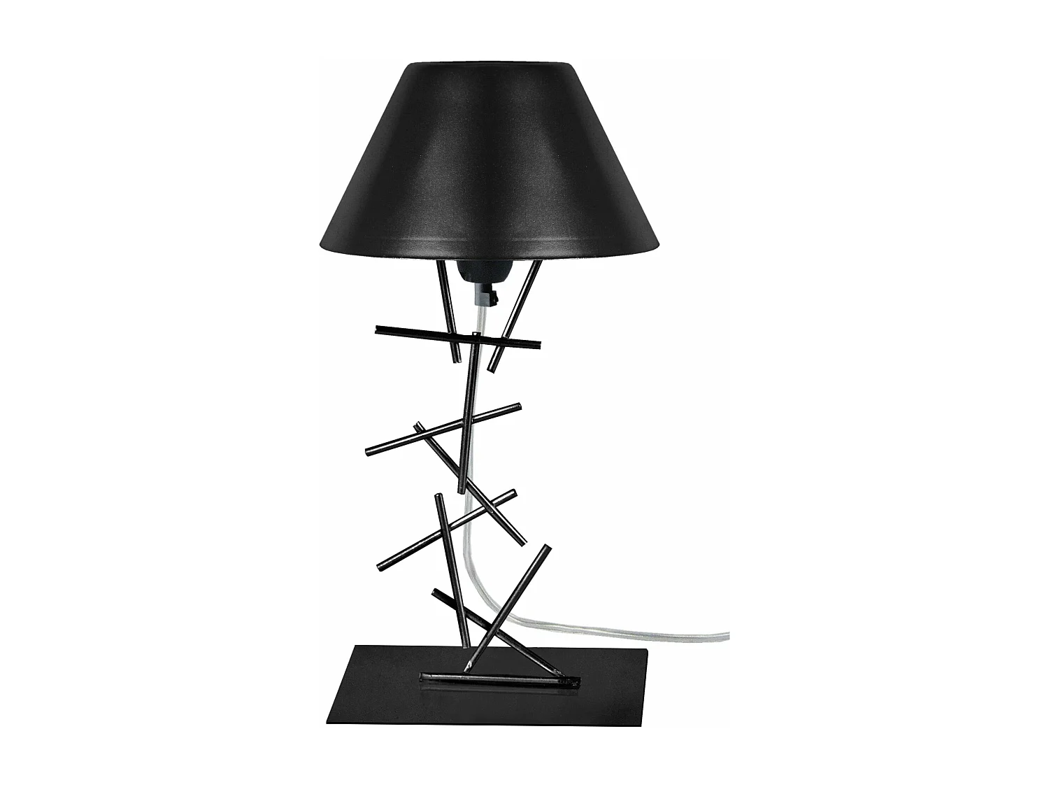 Lampe de chevet filaire métal,  noir 30 cm.
