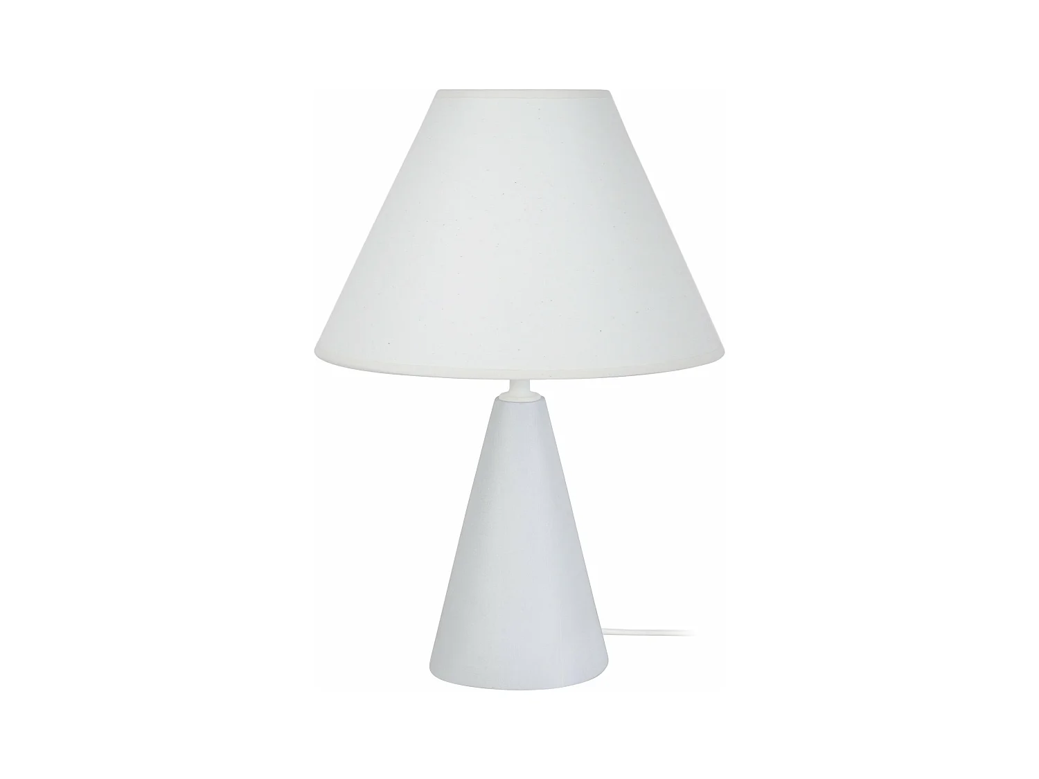 Lampe de chevet conique bois  blanc 32 cm.