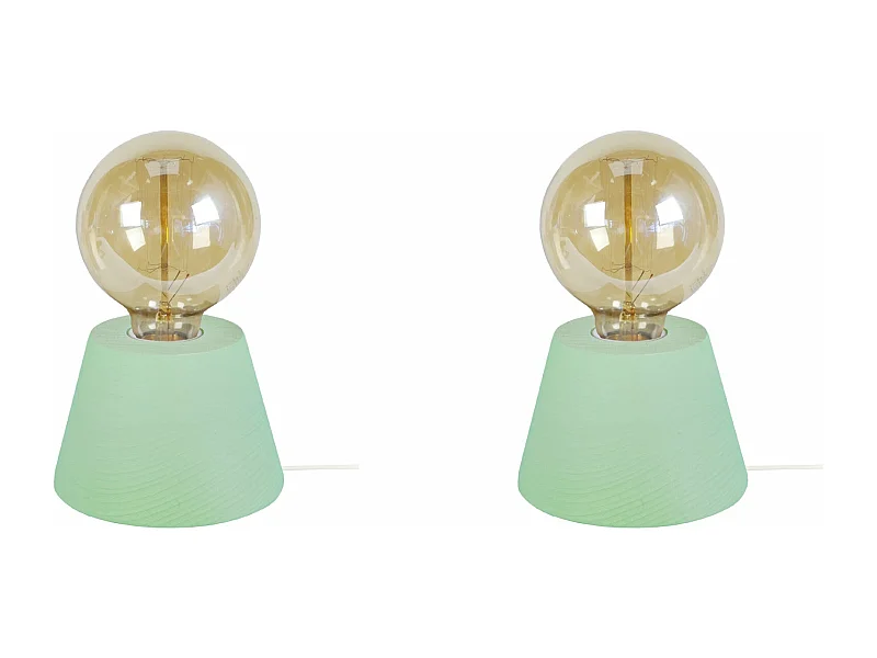 Abajur TOSEL BOIS CUBE LT2 lâmpada decorativa quadrado cinza D8 x  H21  cm