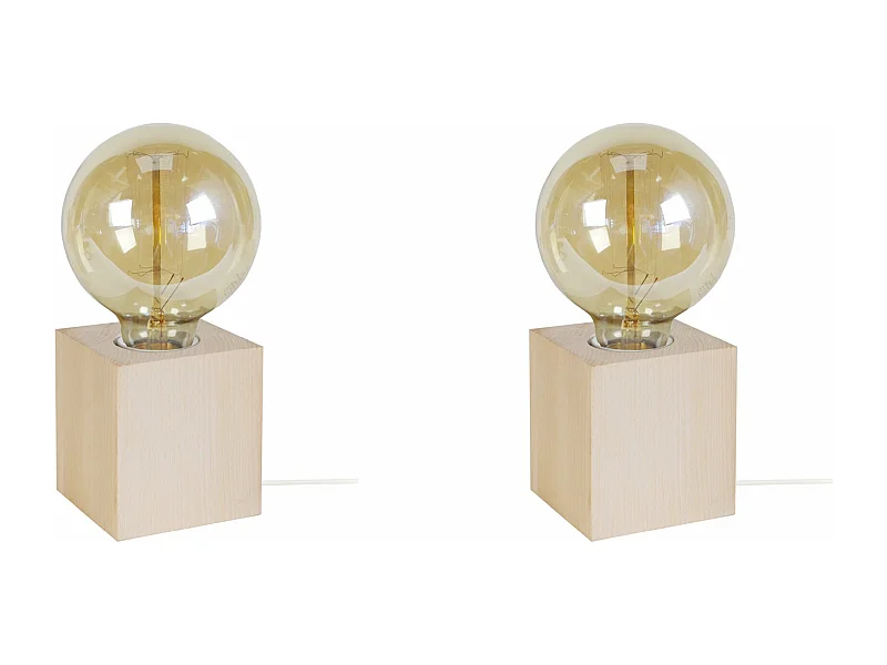 Abajur TOSEL BOIS CYLINDRE LT2 lâmpada decorativa cilindro rosa D8 x  H21  cm