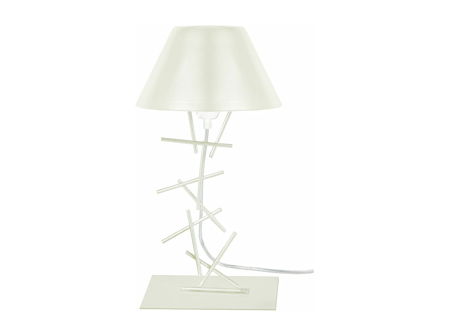 Lampe de chevet filaire métal,  blanc 30 cm.