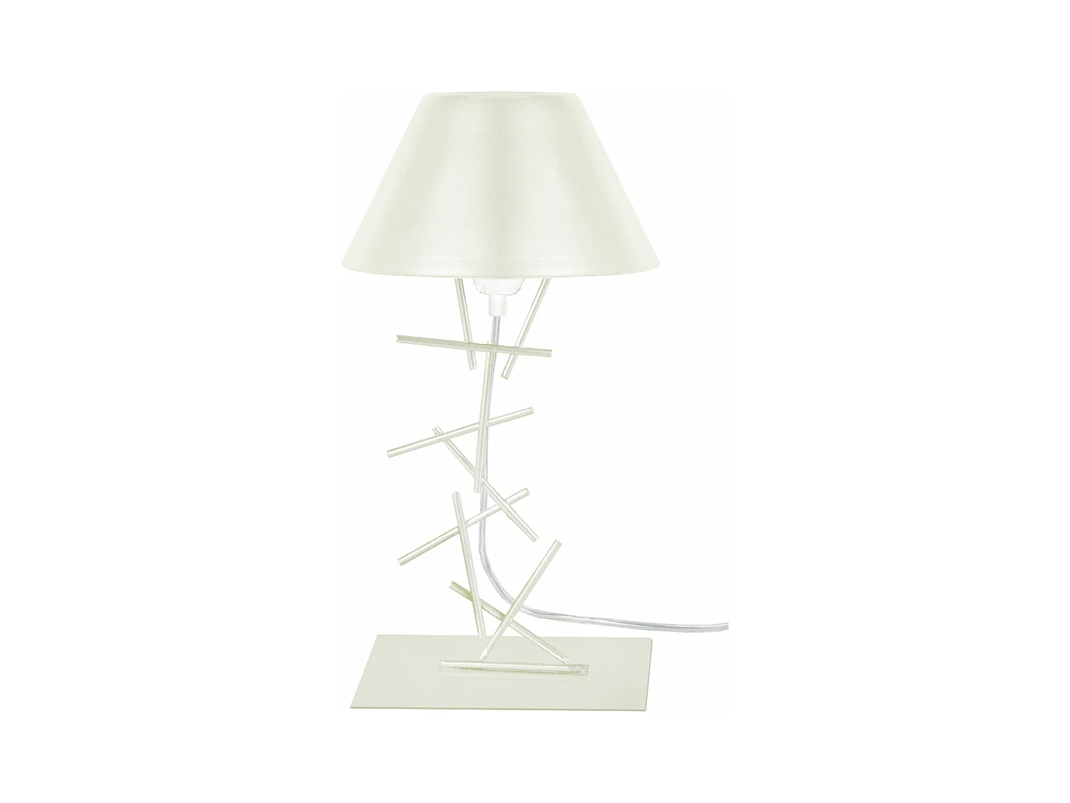Lampe de chevet filaire métal,  blanc 30 cm.