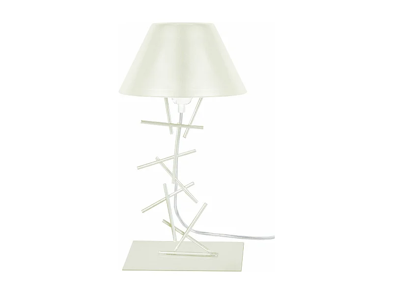 Lampe de chevet filaire métal,  blanc 30 cm.