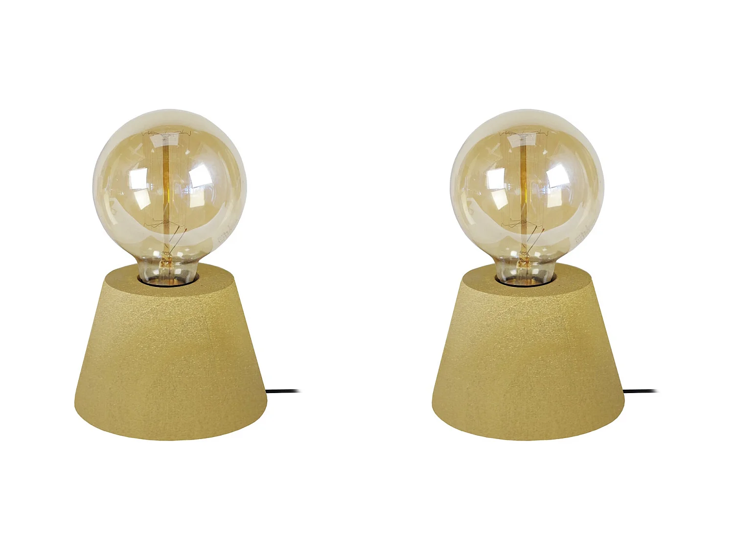 Lampe de Chevet TOSEL ,bois,Doré ,H18,5xD11xP 11cm