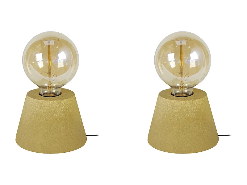 Lampe de Chevet TOSEL ,bois,Doré ,H18,5xD11xP 11cm