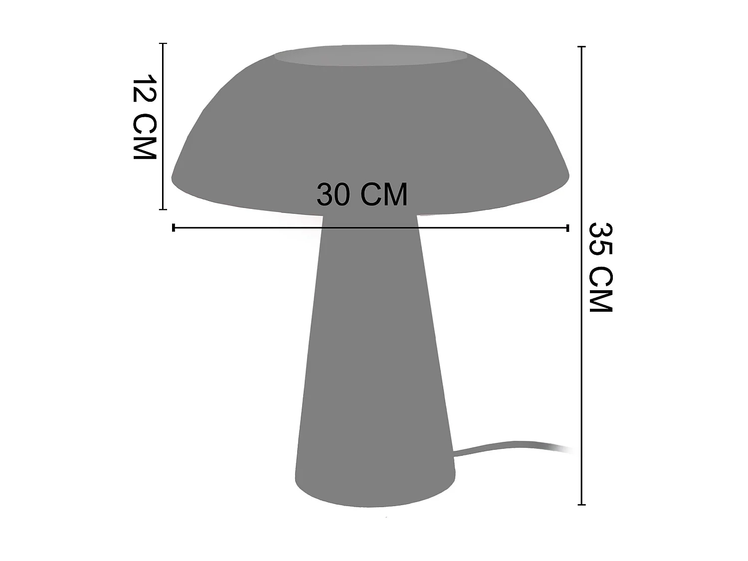 Candeeiro de mesa TOSEL LAM. BASEL metal oval preto D30 x  H39  cm