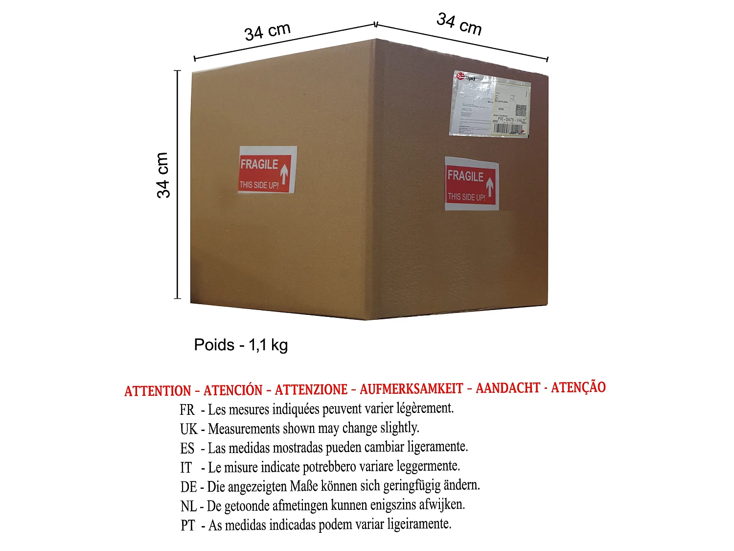 Abajur TOSEL LOT tecido coluna branco D25 x  H48  cm