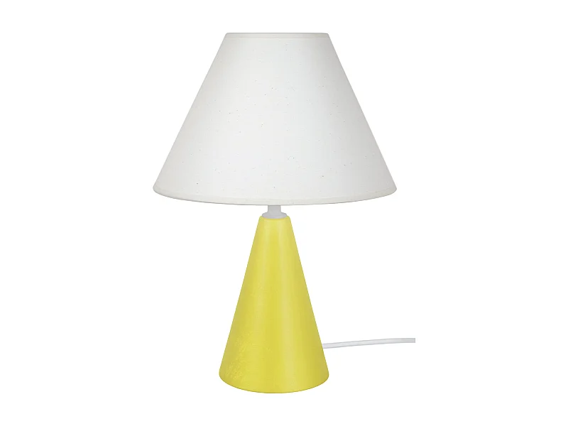Lampe de Chevet TOSEL ,bois,Jaune ,H32xD22xP22cm
