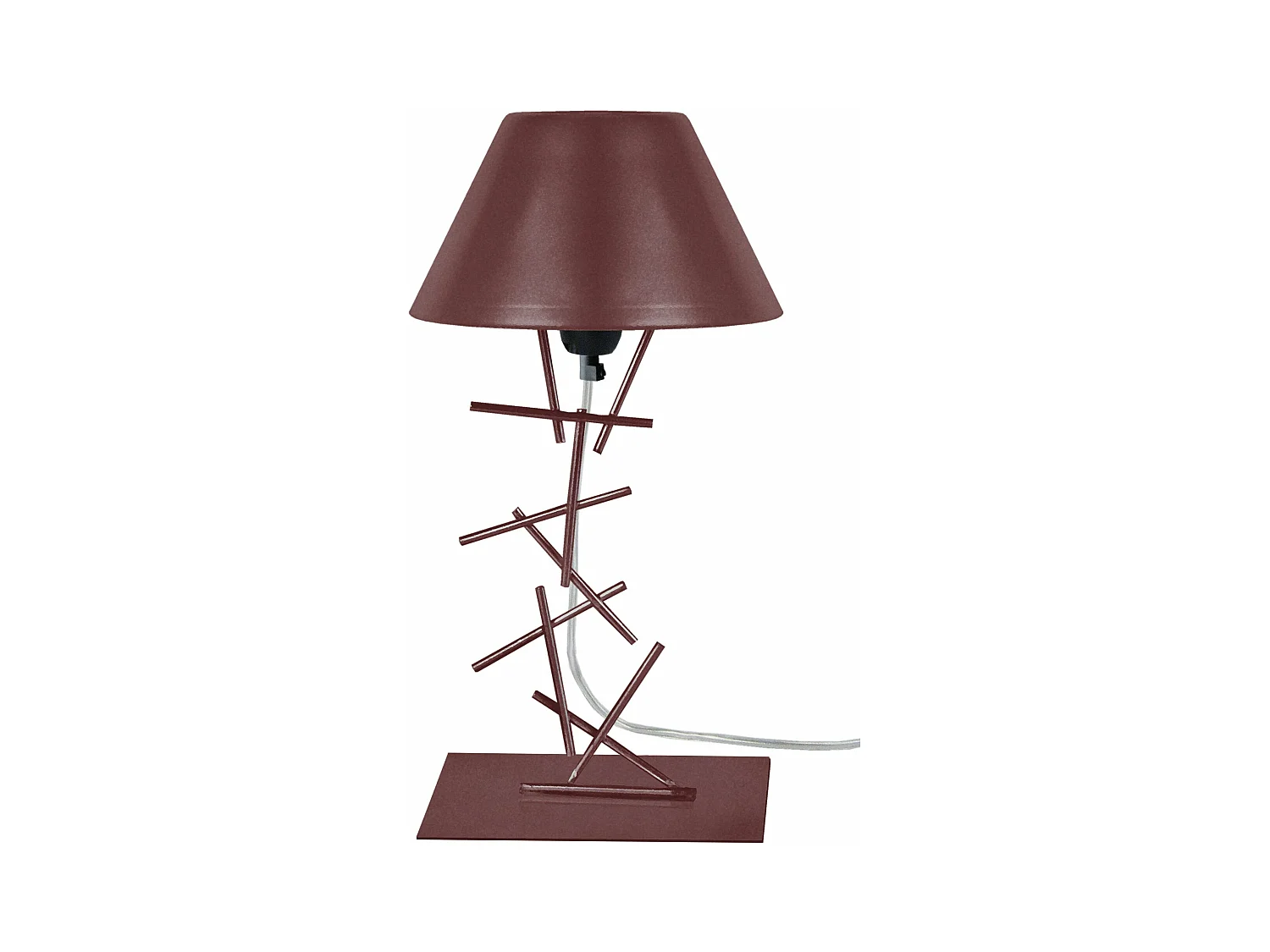 Lampe de chevet filaire métal  marron 30 cm.