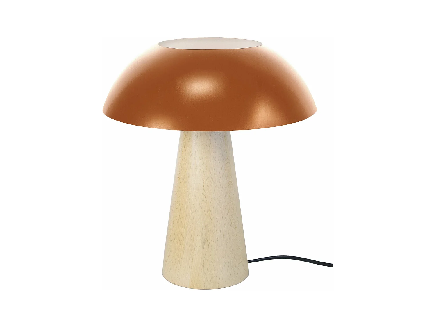 Lampe a Poser TOSEL ,bois,naturel,H35xD30xP 30cm