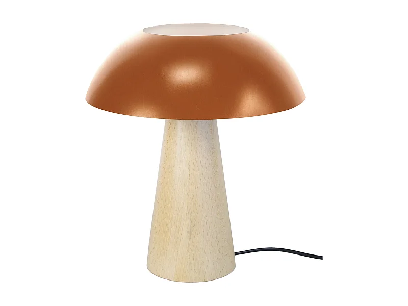 Lampe a Poser TOSEL ,bois,naturel,H35xD30xP 30cm