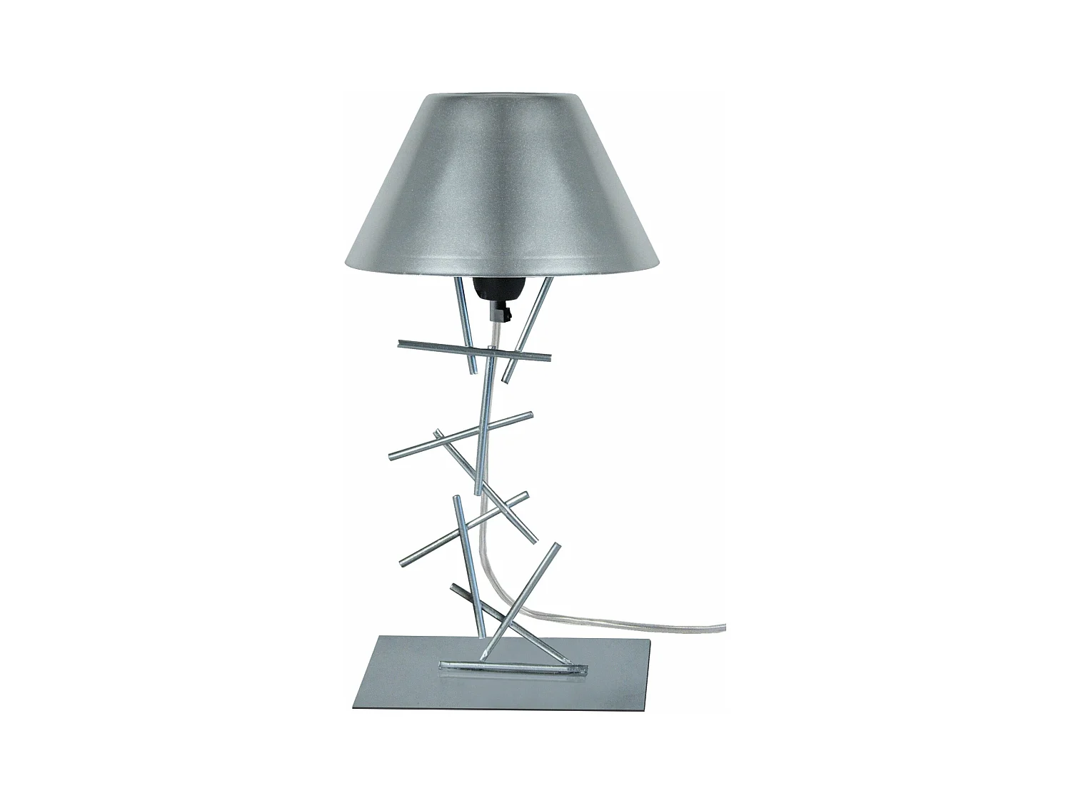 Lampe de chevet filaire métal  aluminium 30 cm.