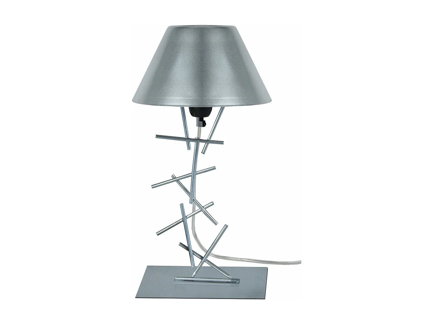Lampe de chevet filaire métal  aluminium 30 cm.