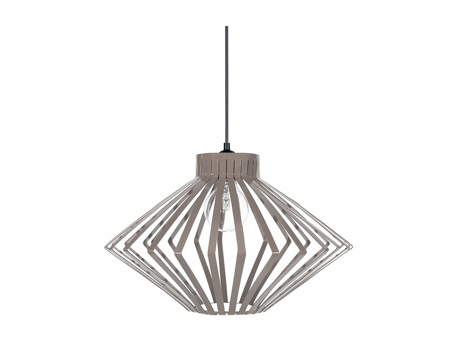 Suspension bicone laser métal  taupe 95 cm.