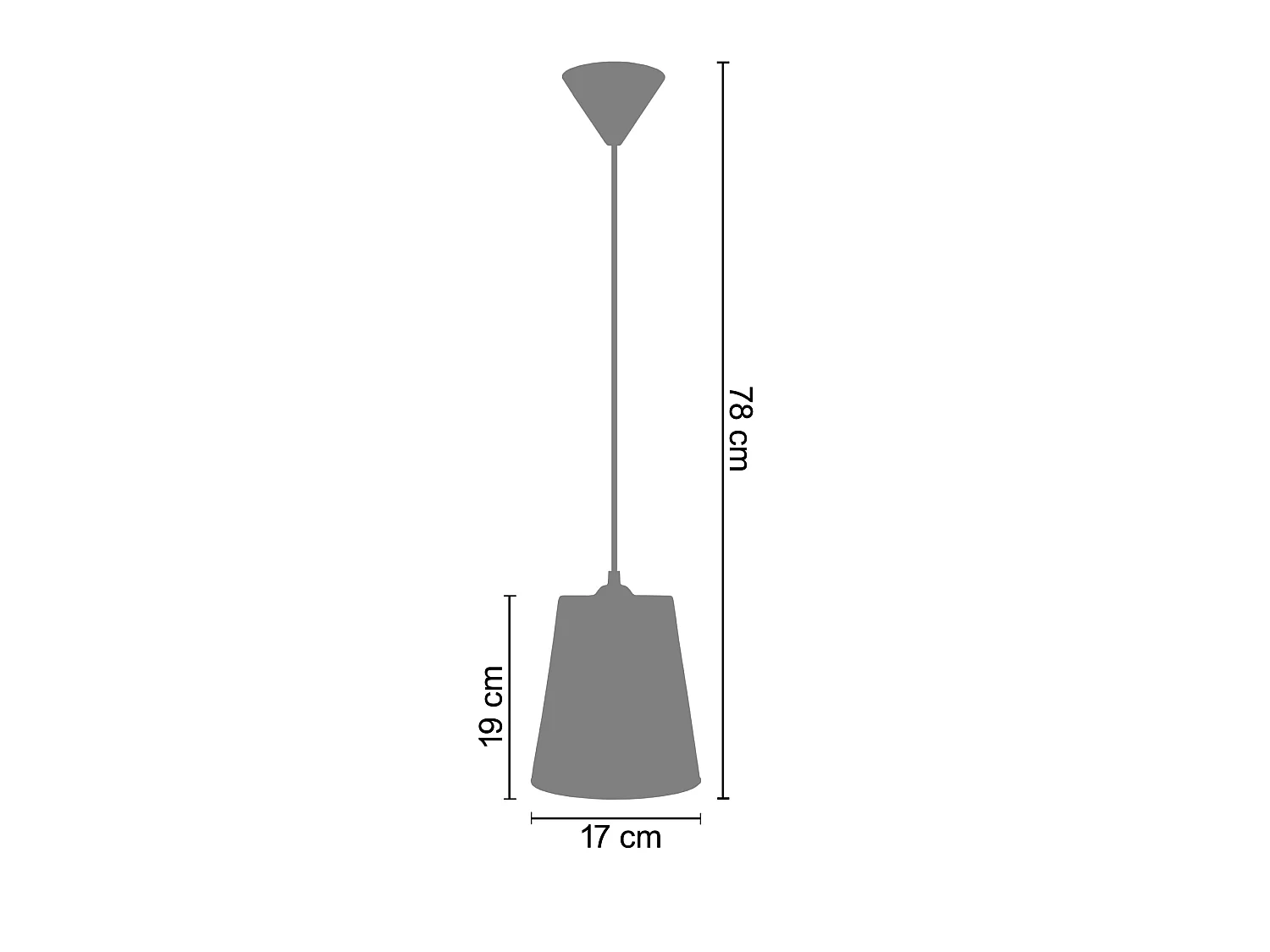 Suspensão TOSEL  TEMPERE vidro cúpula preto D28,5 x  H84  cm