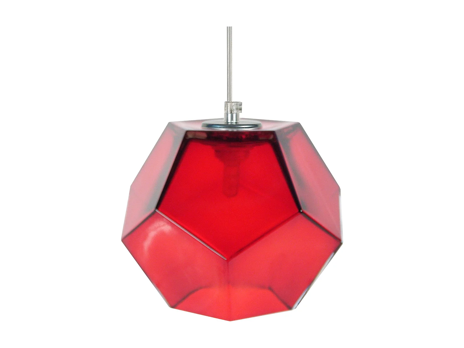 Suspension TOSEL ,verre,Rouge , H 77xD19xP19cm