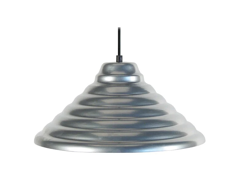 Suspension conique métal  aluminium 77 cm.