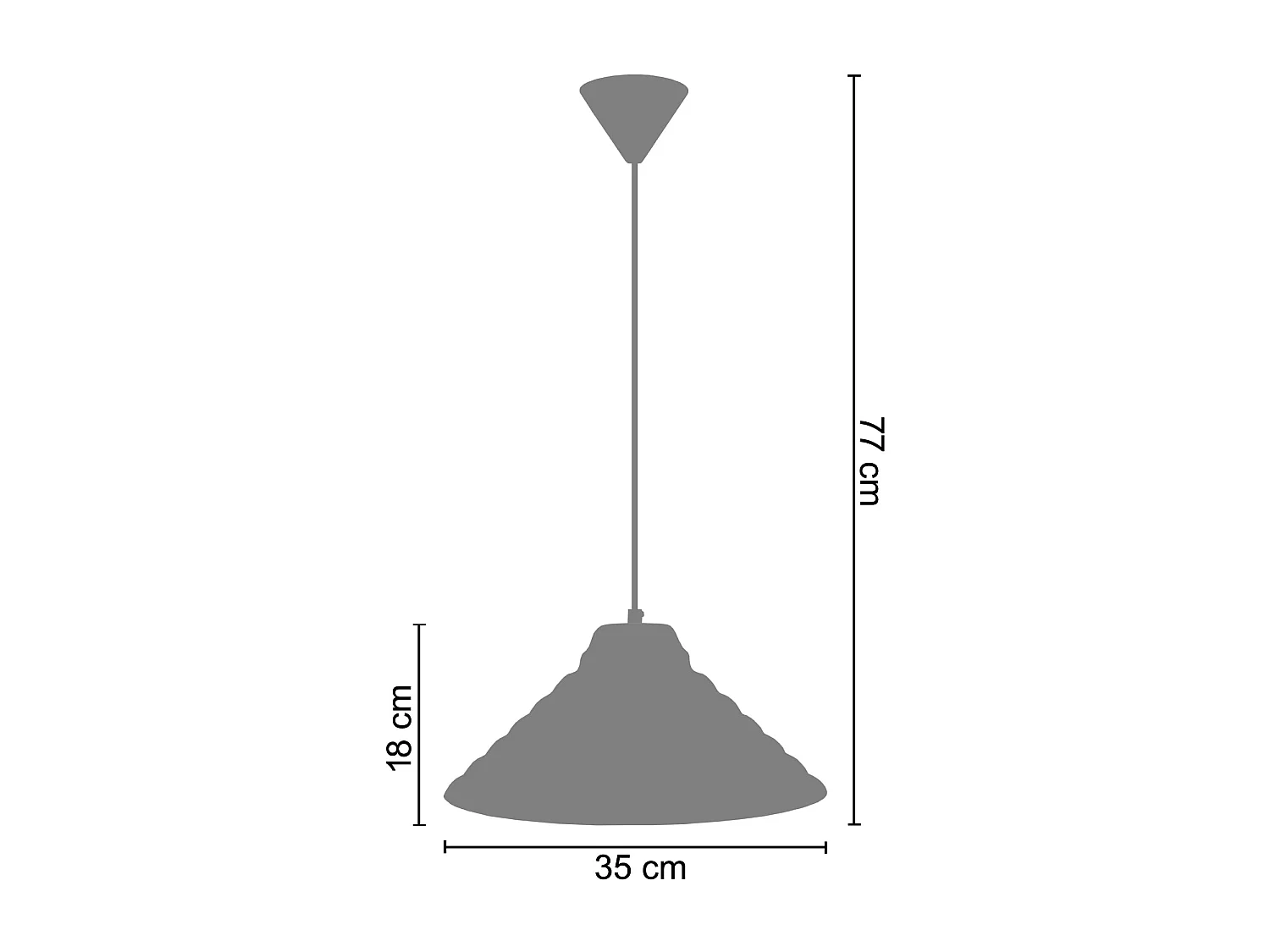 Suspension TOSEL ,métal,Rouge ,H77xD 35x P 35cm