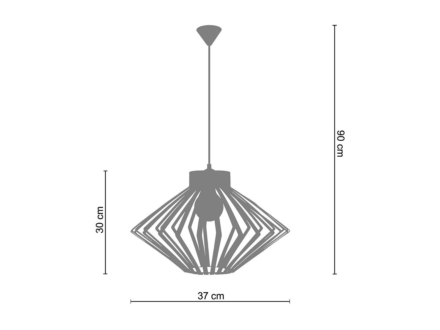 Suspension TOSEL ,métal,Blanc ,H90x D37xP37cm