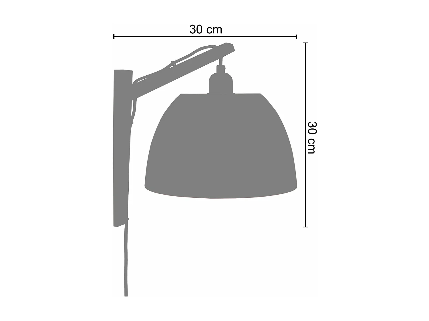 Applique bois blanc massif, 30cm.
