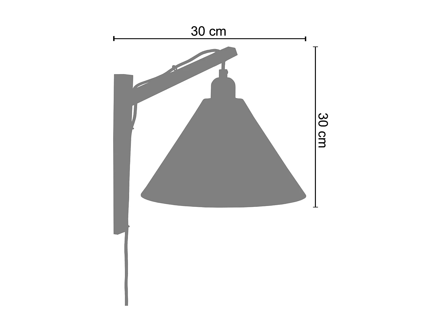 Applique TOSEL ,bois, Blanc ,H30xD 30x P 30cm