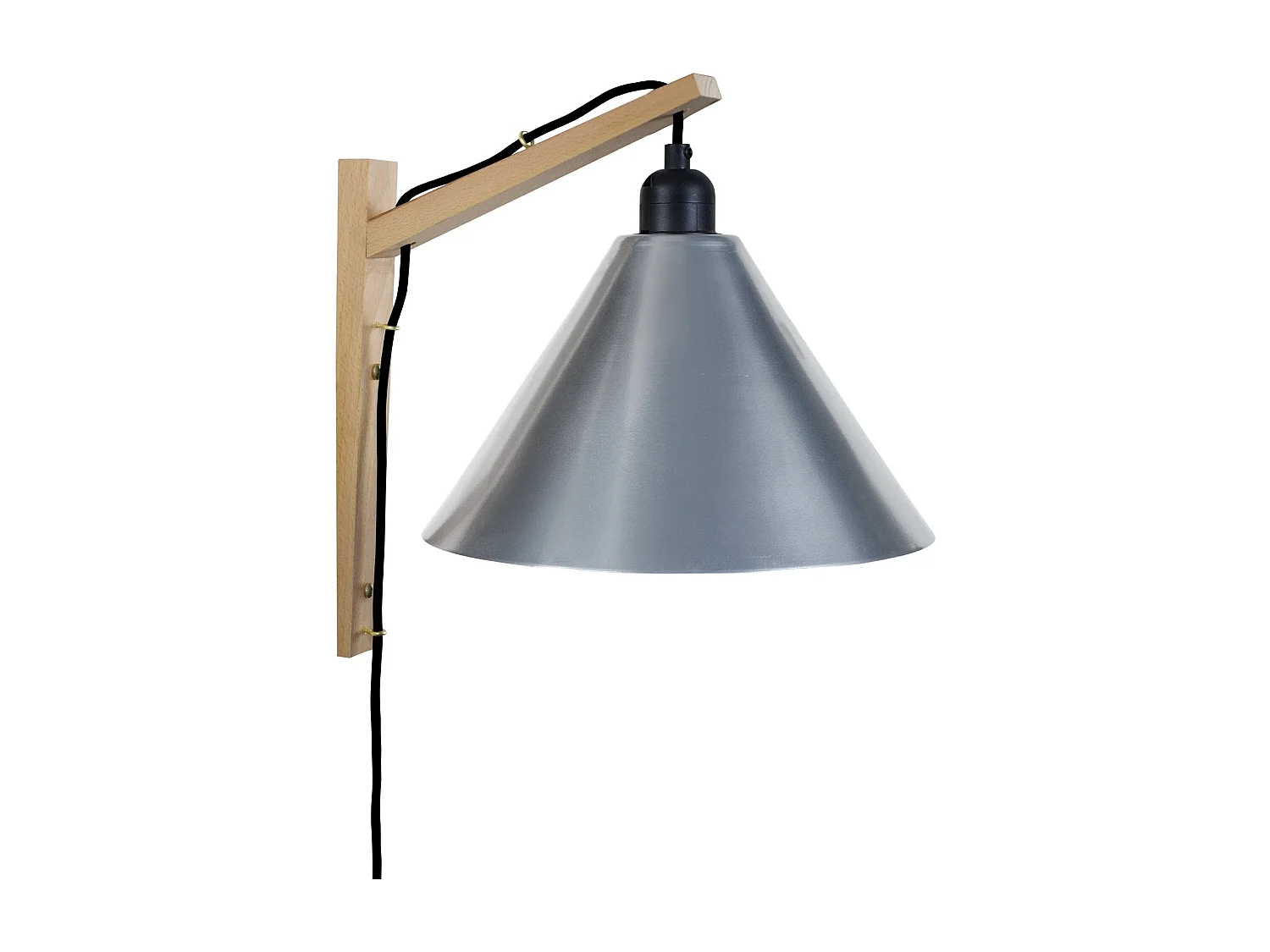 Aplique TOSEL KRAN CÔNE metal arqueado cinza D30 x  H30  cm