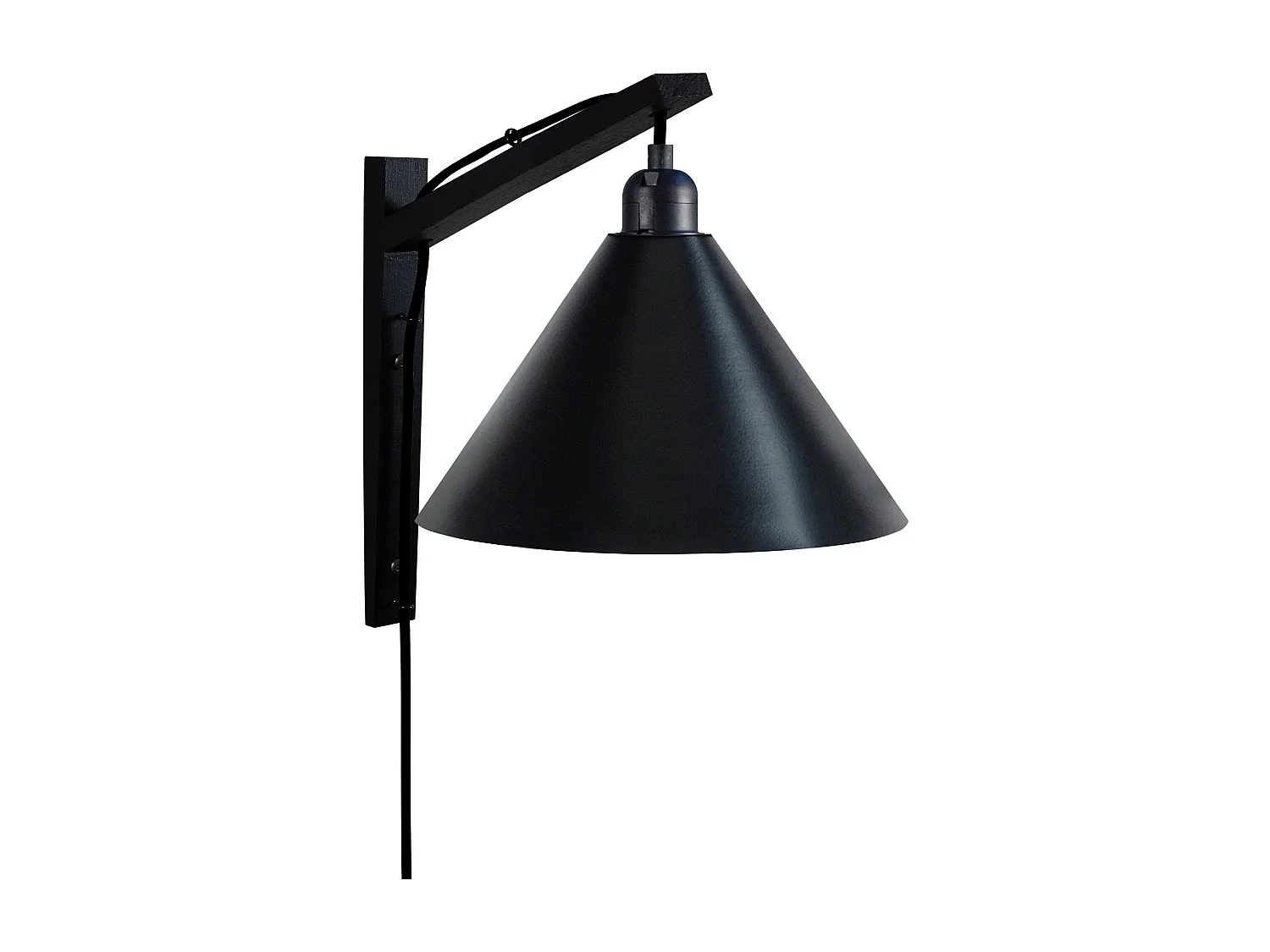 Aplique TOSEL KRAN CÔNE metal arqueado preto D30 x  H30  cm