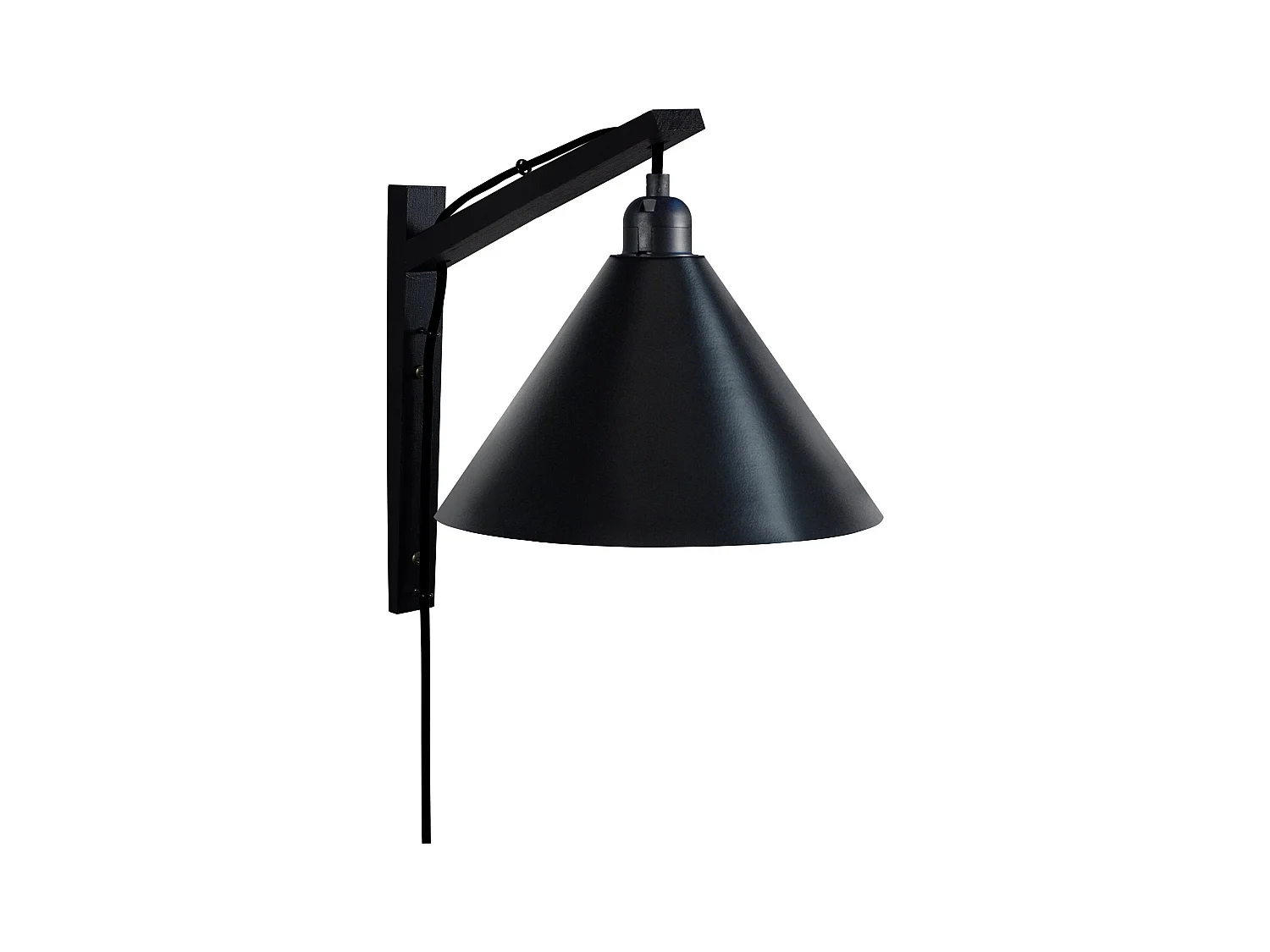 Applique TOSEL ,bois,Noir ,H 30xD 30x P 30cm