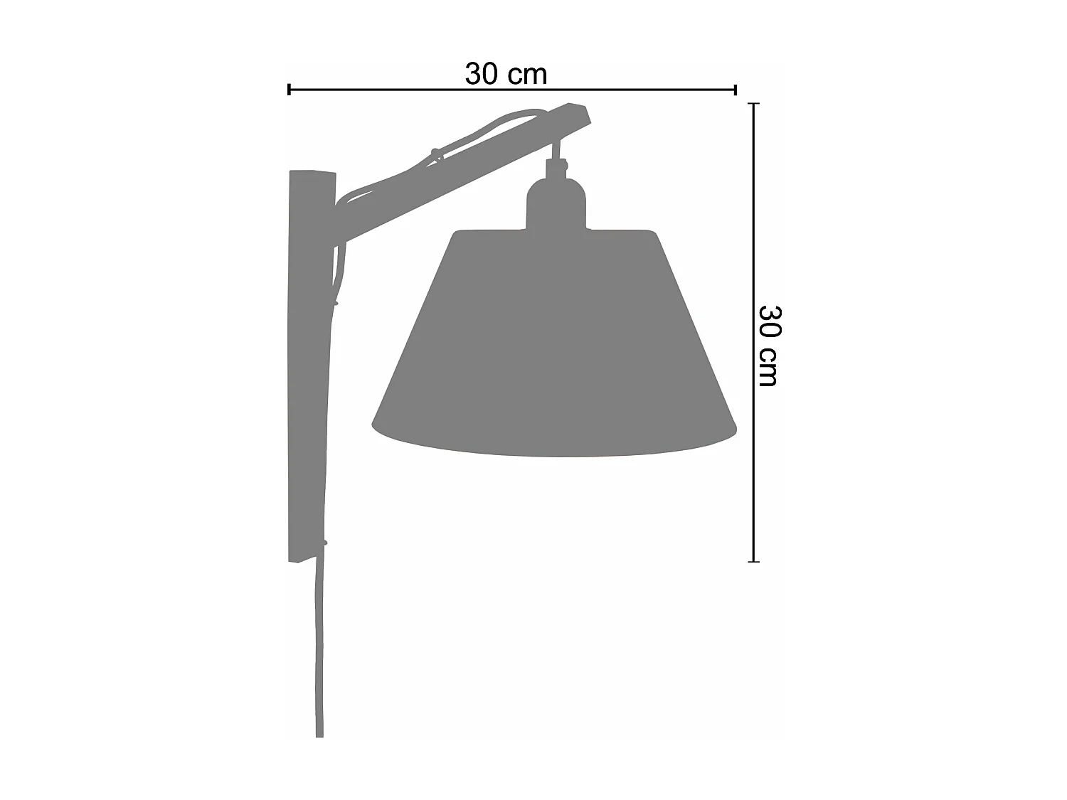 Applique bois naturel, 30cm.