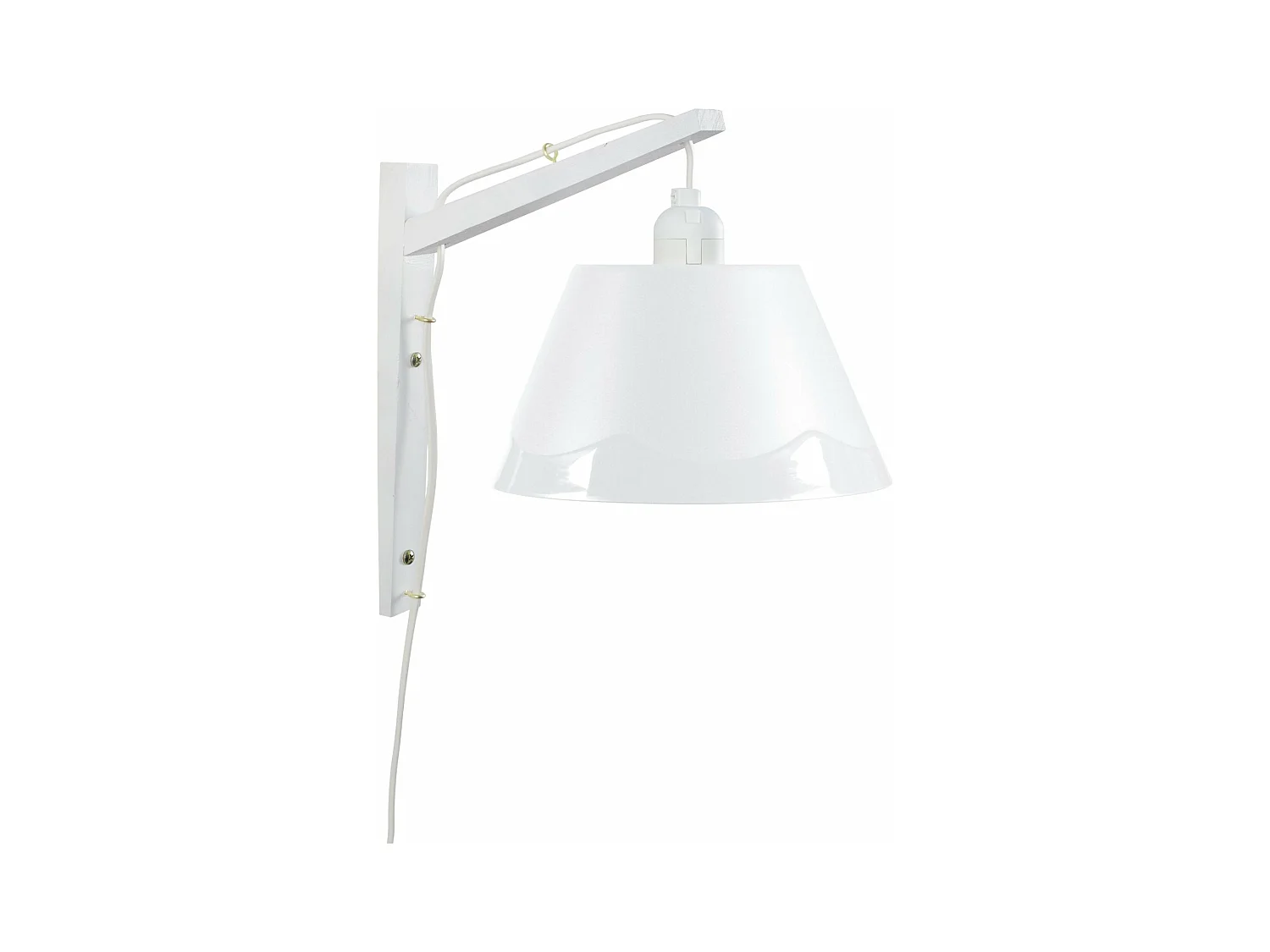 Applique bois blanchie,blanc 30cm.