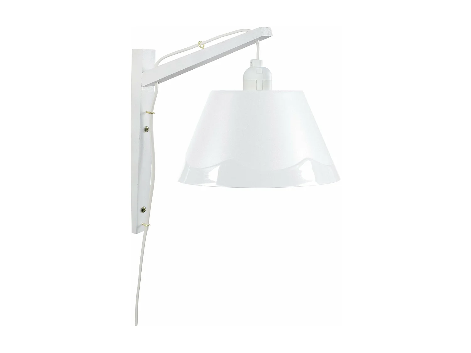 Applique bois blanchie,blanc 30cm.