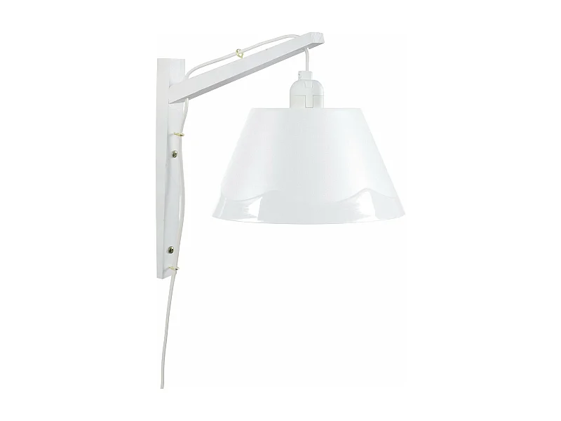 Applique bois blanchie,blanc 30cm.