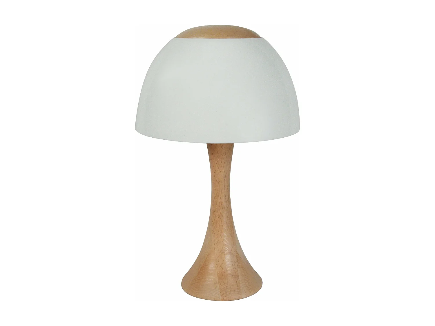Lampe de chevet évasé bois  naturel,blanc 40 cm.