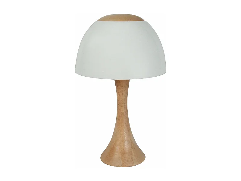 Lampe de chevet évasé bois  naturel,blanc 40 cm.