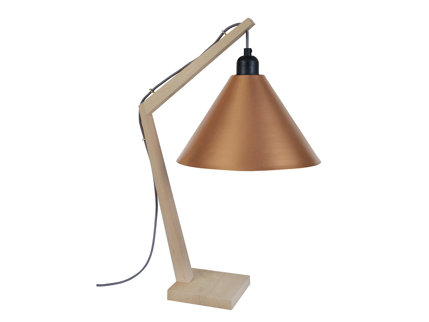 Abajur TOSEL PISTACHE tecido certo preto D30 x  H51  cm