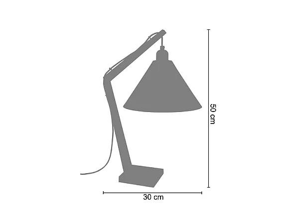 Abajur TOSEL PISTACHE tecido certo preto D30 x  H51  cm