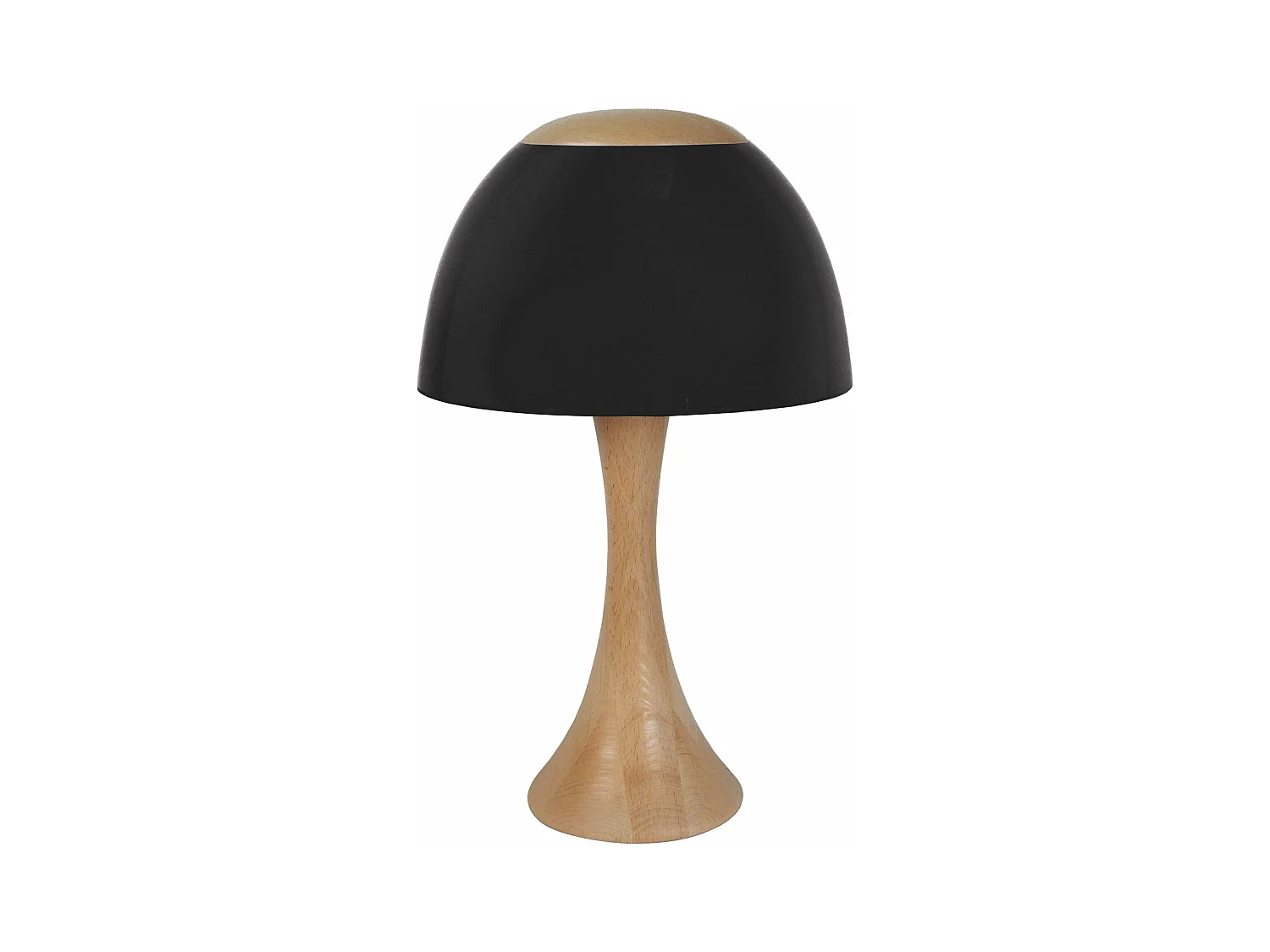 Lampe de chevet évasé bois  naturel,noir 40 cm.