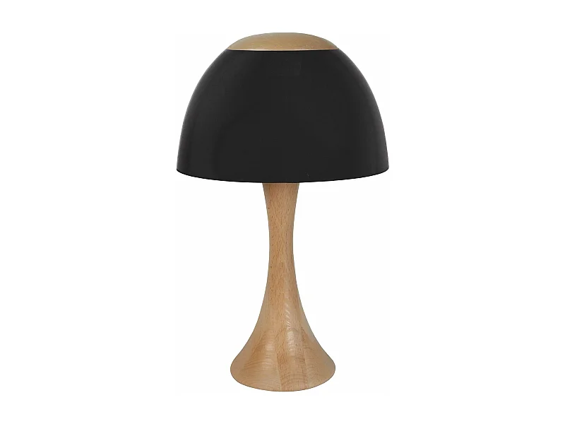 Lampe de chevet évasé bois  naturel,noir 40 cm.