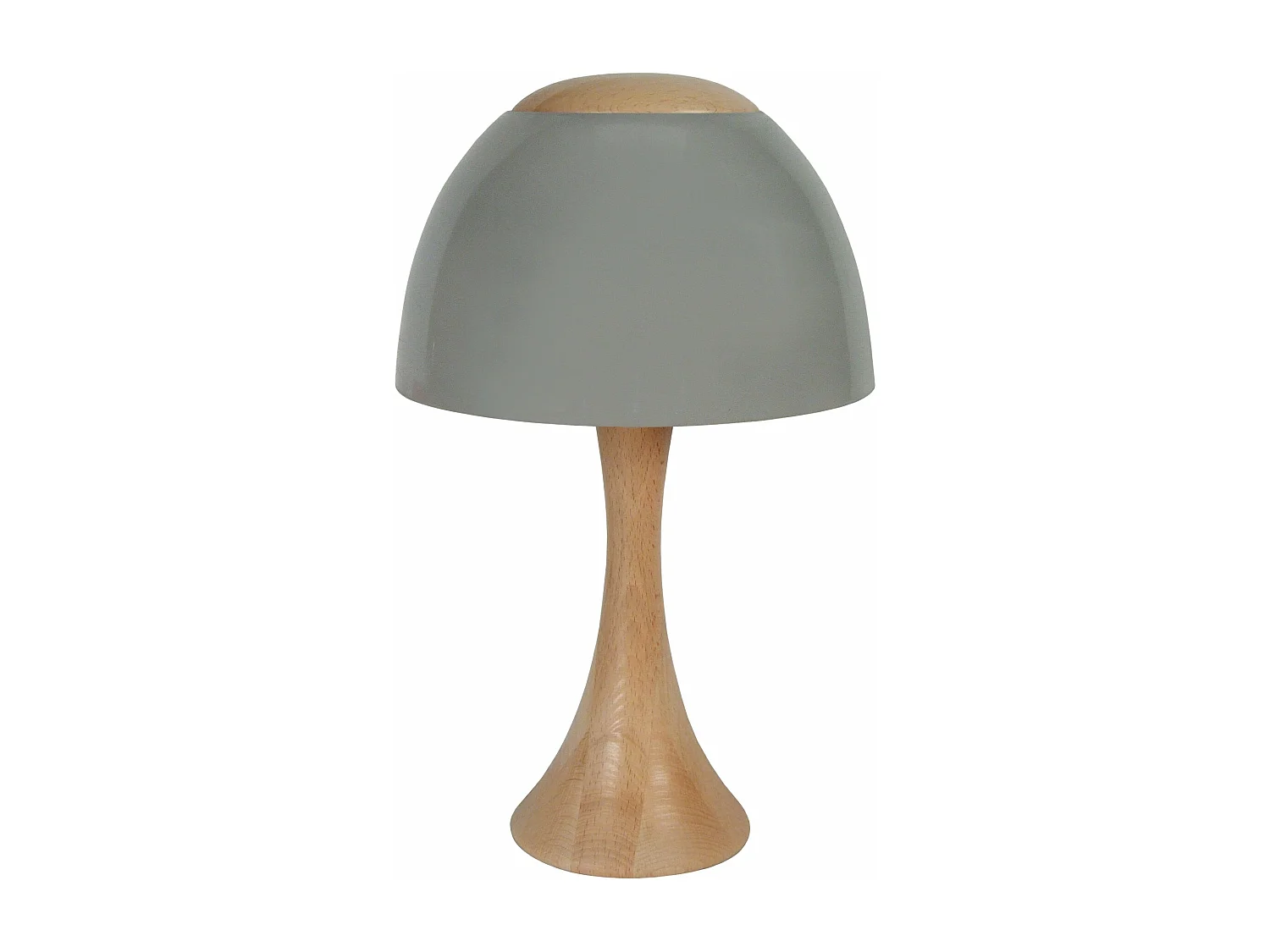 Lampe de chevet évasé bois  naturel,gris 40 cm.