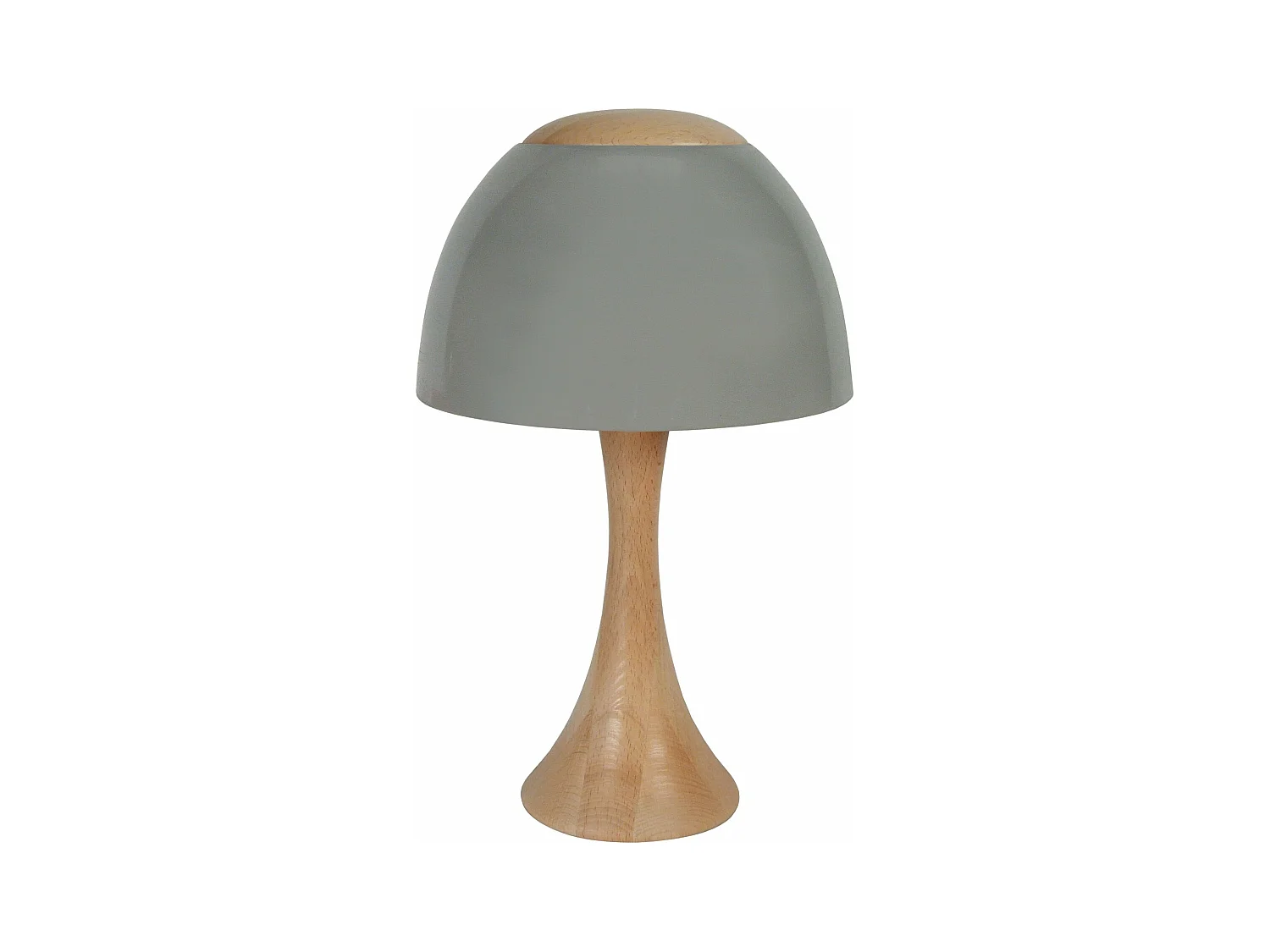 Lampe de chevet évasé bois  naturel,gris 40 cm.