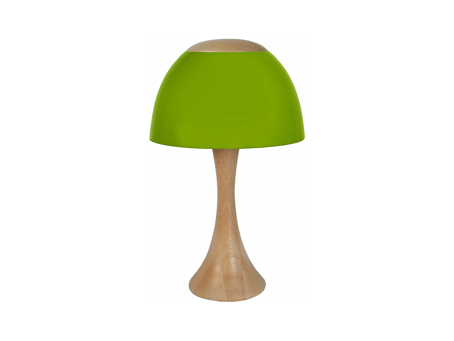 Lampe de chevet évasé bois  naturel,vert 40 cm.