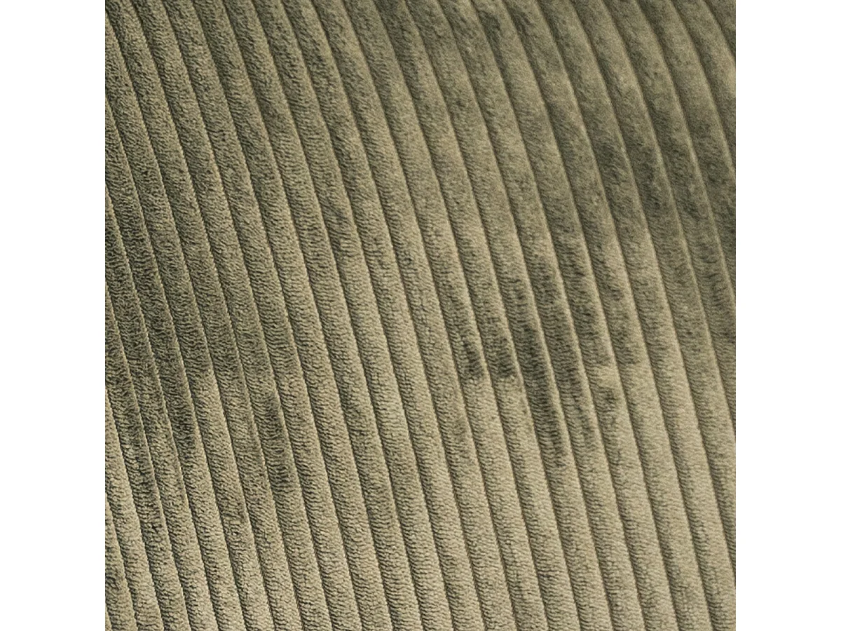 Fauteuil en cannage et velours côtelé vert kaki - Mani