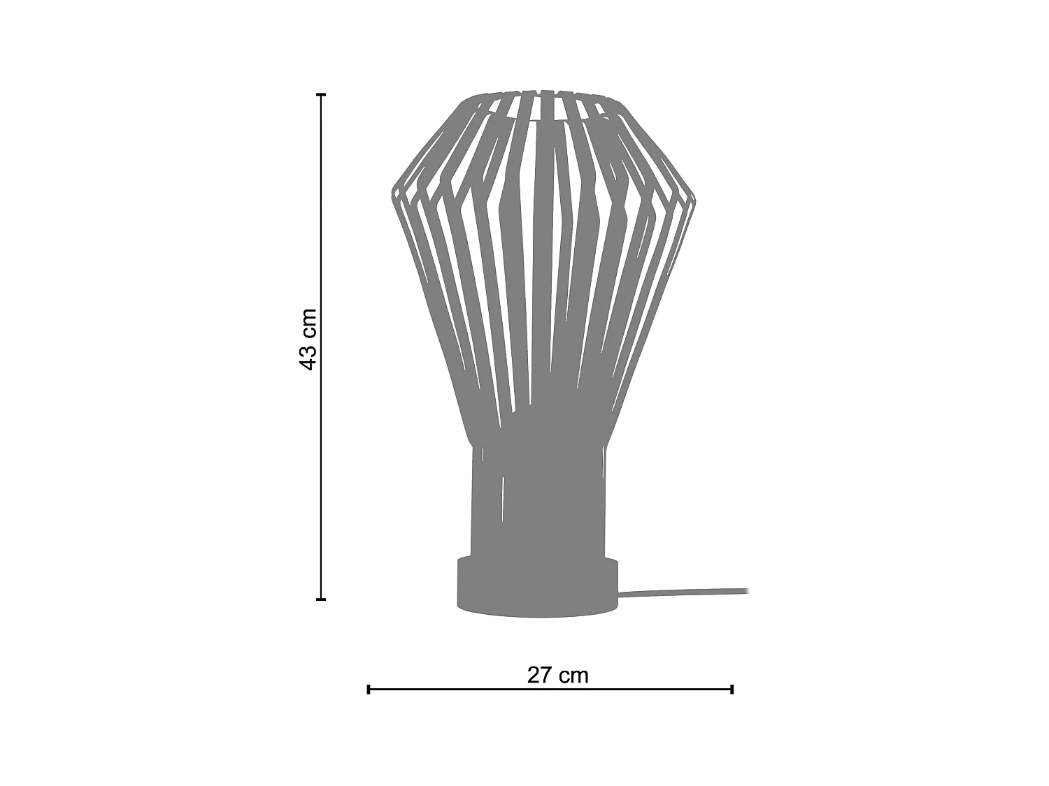 Lámpara de Mesa  TOSEL ,metal,natural,A50xD22xP22cm