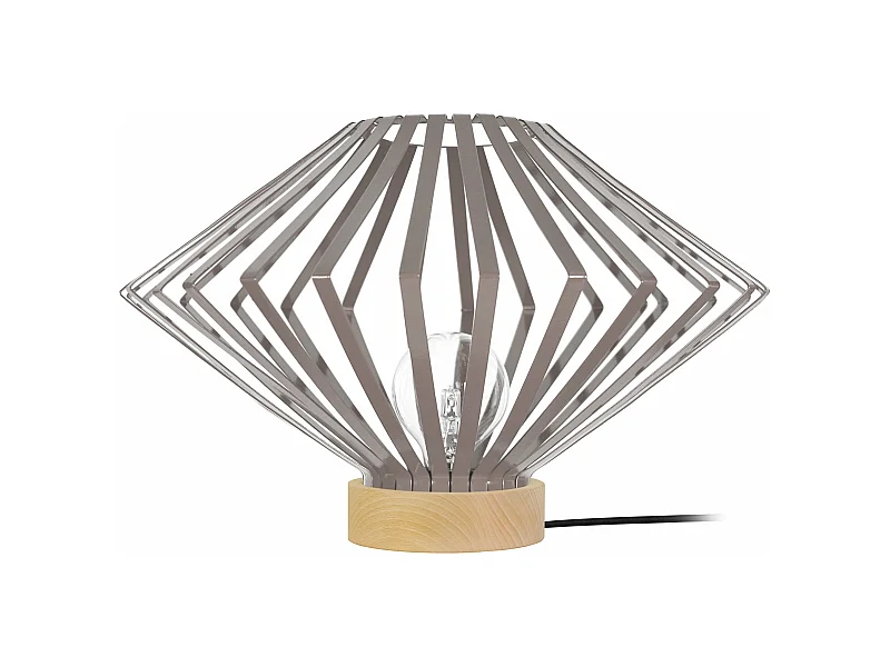 Abajur TOSEL MOKUZAI tecido arqueado castanho D36 x  H41  cm