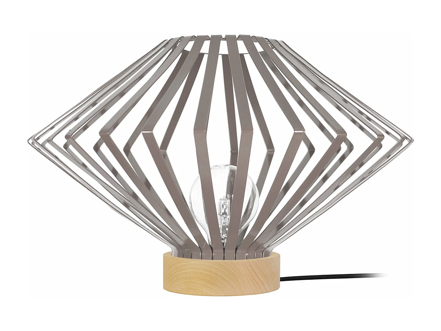 Abajur TOSEL MOKUZAI tecido arqueado castanho D36 x  H41  cm