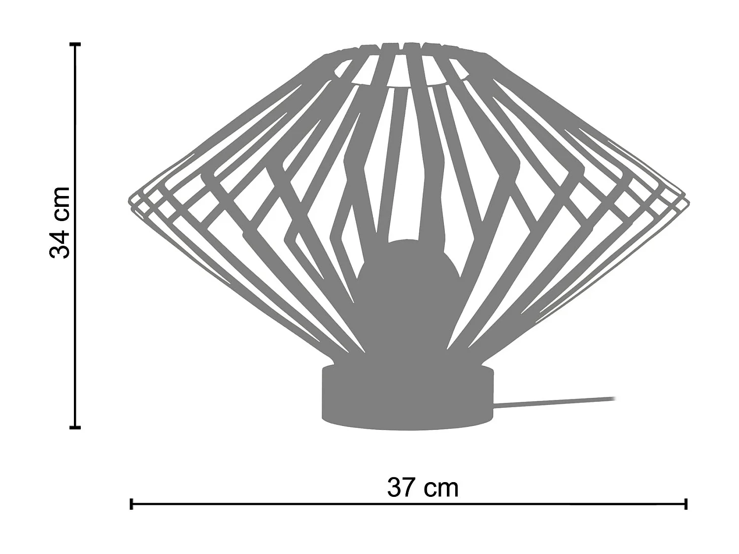 Abajur TOSEL RACHEL tecido oval branco D16 x  H22  cm